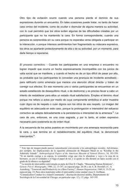 Sobre el trabajo de la cara Goffman, Erving - Cholonautas