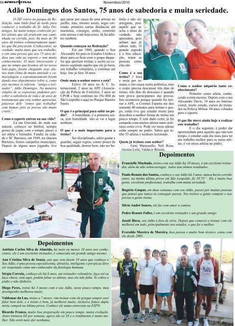 Cobertura: ADÃO DOMINGOS, - Jornal Sprint Final