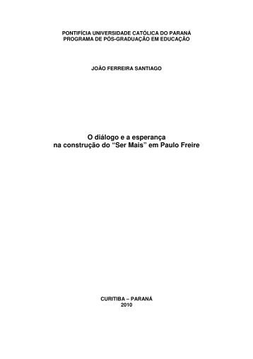 O diálogo e a esperança na construção do “Ser Mais” em ... - GPER