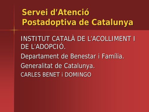 Servei d'Atenció Postadoptiva de Catalunya - CIIMU