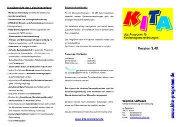 Version 3.40 - Kita-das Programm für Kindertageseinrichtungen