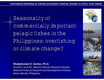 Seasonality of commercially important pelagic fishes in the Philippines