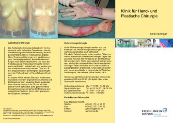 Klinik für Hand- und Plastische Chirurgie - Kreiskliniken Esslingen