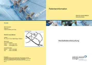 Herzkatheteruntersuchung (Flyer/PDF) - Kreiskliniken Esslingen