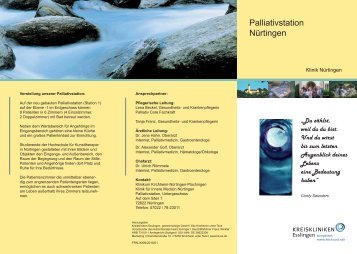 Palliativ ( Flyer/PDF) - Kreiskliniken Esslingen