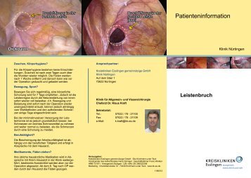 Leistenbruch (Flyer/PDF) - Kreiskliniken Esslingen