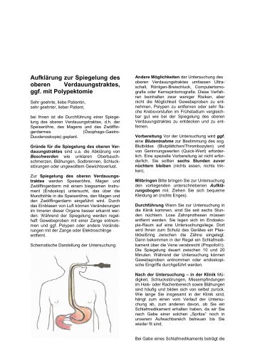 Aufklärungsformular Gastroskopie