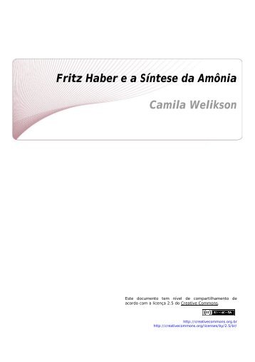 Fritz Haber ea Síntese da Amônia Camila Welikson - CCEAD PUC-Rio
