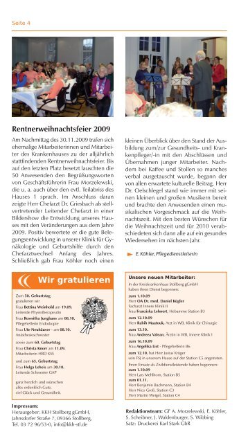 Ausgabe 4 / 2009 - Kreiskrankenhaus Stollberg gGmbH