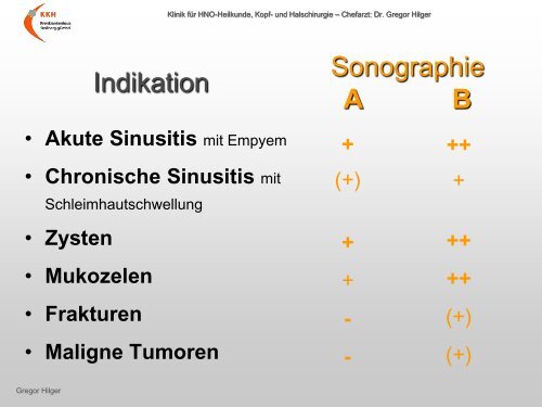 Ultraschall â Workshop B-Sonographie der NNH im Vergleich mit ...