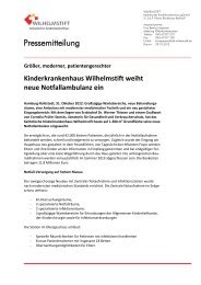 Pressemitteilung - Kinderkrankenhaus Wilhelmstift