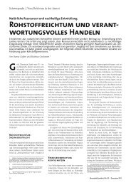 Rohstoffreichtum und verant- wortungsvolles Handeln