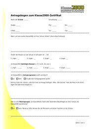 2. Folgeantrag Klasse2000-Zertifikat