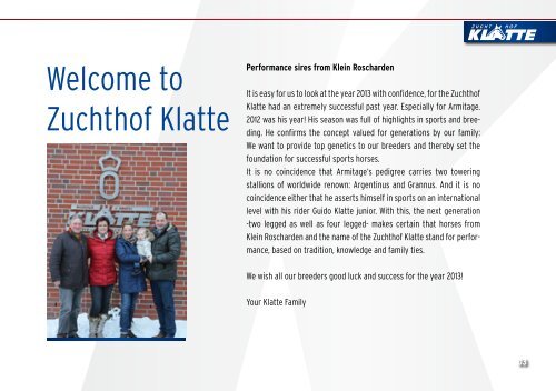 Performance sires - Zuchthof Klatte