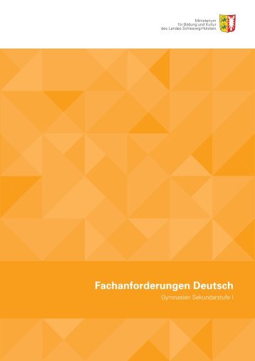 Fachanforderungen Deutsch - Neuere deutsche Literatur und Medien