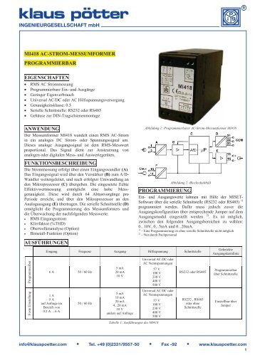 MI418 AC-STROM-MESSUMFORMER PROGRAMMIERBAR ...