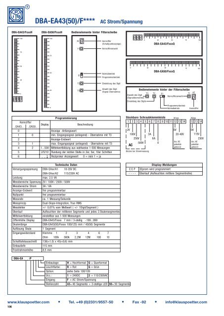 Digitalinstrumente: Komplettliste