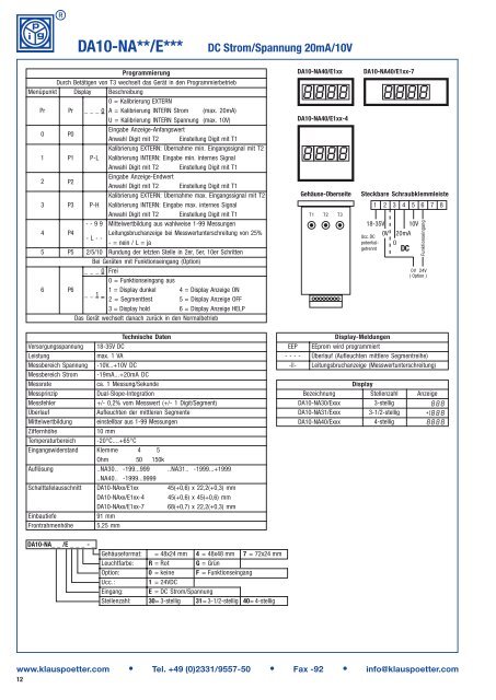 Digitalinstrumente: Komplettliste