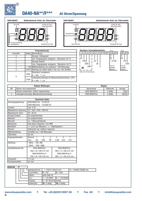 Digitalinstrumente: Komplettliste