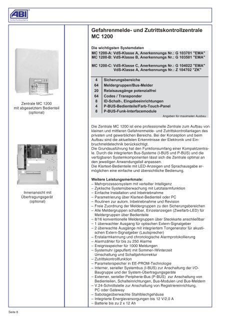 Produktkatalog 2008/2009 - ABI Sicherheitssysteme GmbH