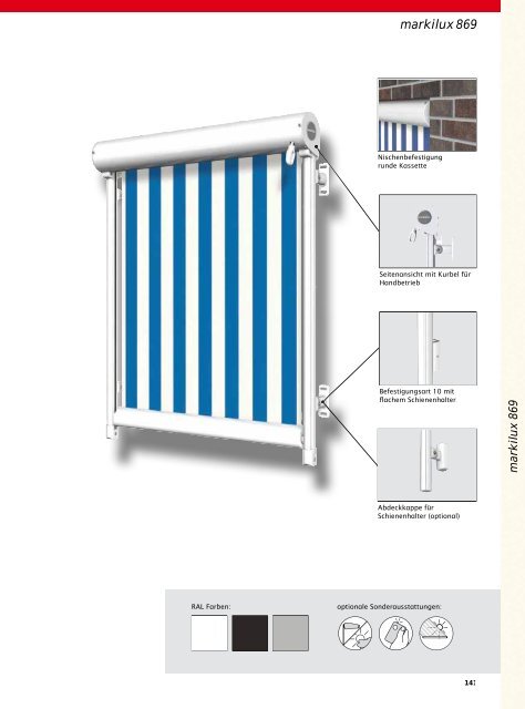 So lässt sich die markilux 730 anbringen - Kleier Jalousien GmbH