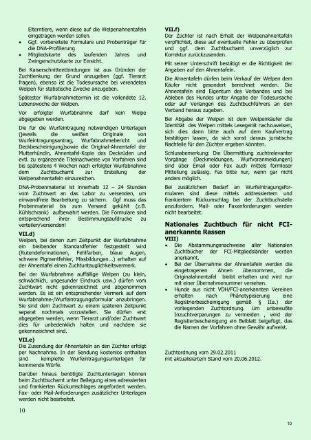 Zuchtordnung des VK e.V. - Verband Deutscher Kleinhundezüchter eV