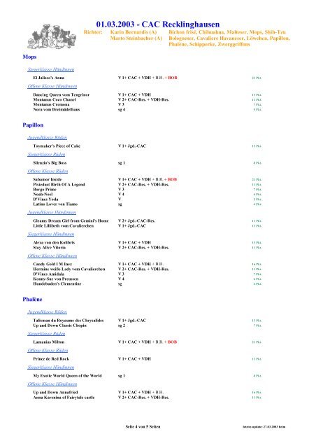 01.03.2003 - CAC Recklinghausen