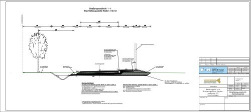 Straßenquerschnitt 1 - 1 Erschließungsstraße Station 112,512