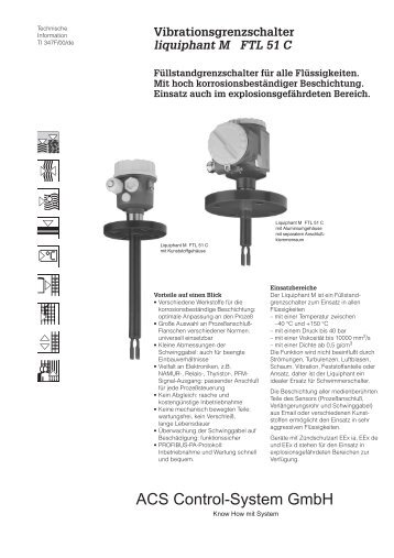 Vibrationsgrenzschalter liquiphant M FTL 51 C - ACS-CONTROL ...