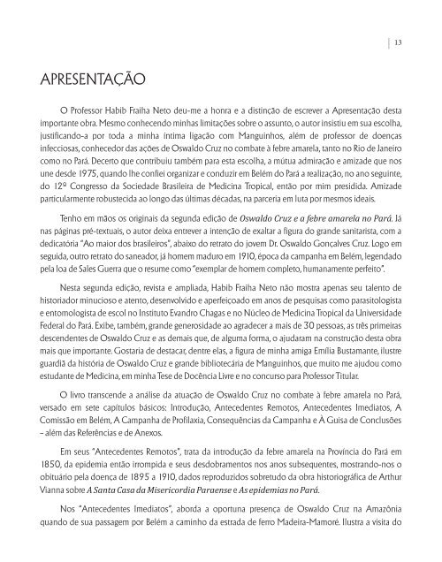 OSWALDO CRUZ E A FEBRE AMARELA NO PARÁ - Governo do ...
