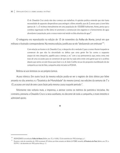 OSWALDO CRUZ E A FEBRE AMARELA NO PARÁ - Governo do ...