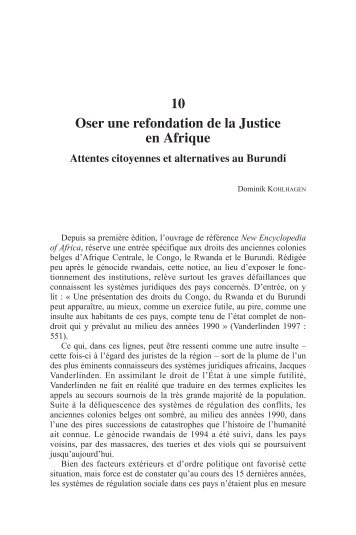 10 Oser une refondation de la Justice en Afrique - Eurac