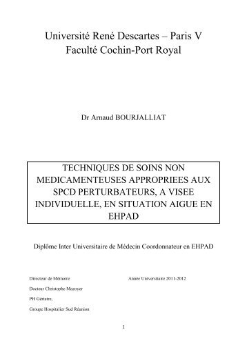 techniques de soins non médicamenteuses appropriées ... - EHPAD