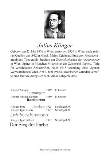 Julius Klinger - Klingspor Museum