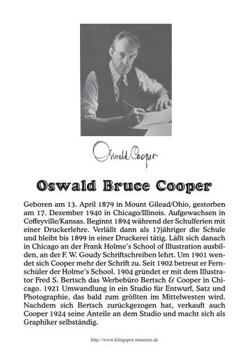 Oswald Bruce Cooper - Klingspor Museum