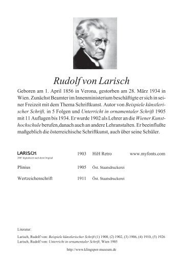 Rudolf von Larisch (AUT) - Klingspor Museum