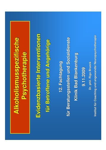 Download: Alkoholismusspezifische Psychotherapie.pdf - Klinik Bad ...