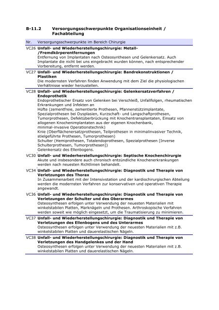 Qualitätsbericht 2010 - im Klinikum Oldenburg