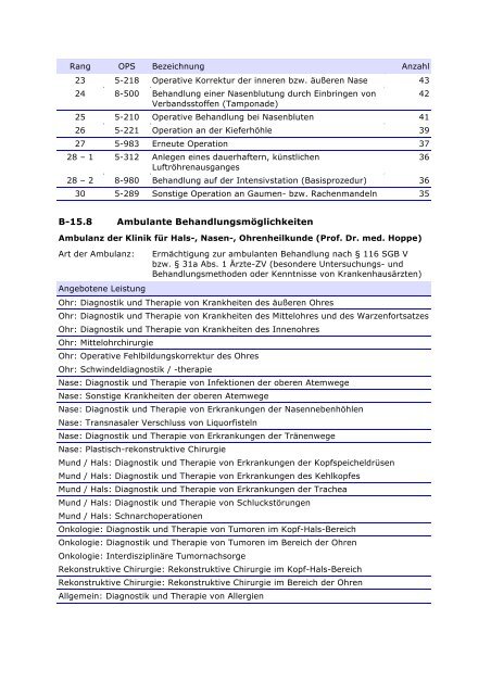 Qualitätsbericht 2010 - im Klinikum Oldenburg