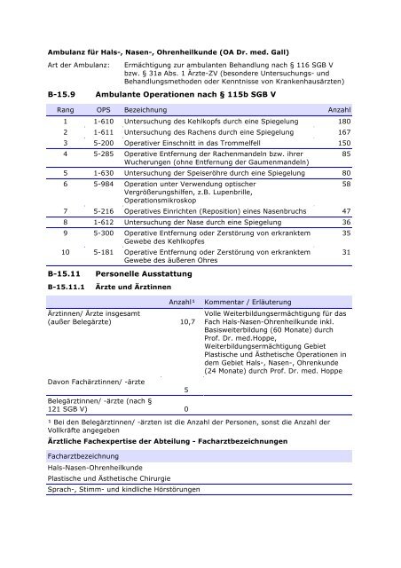 Qualitätsbericht 2010 - im Klinikum Oldenburg