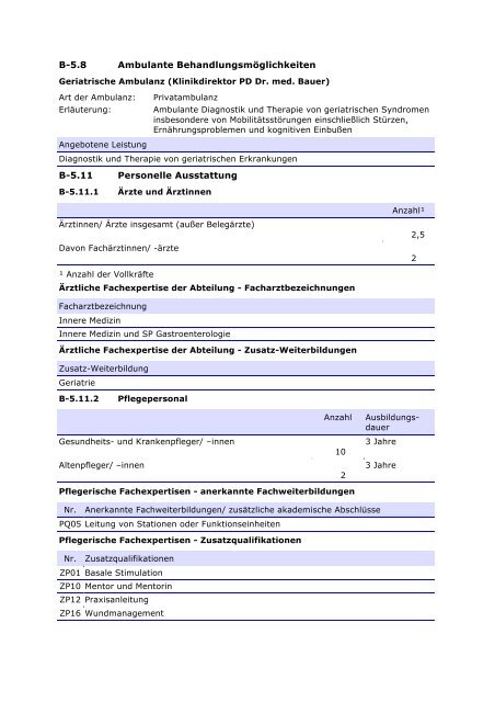 Qualitätsbericht 2010 - im Klinikum Oldenburg