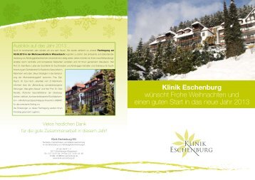 Weihnachtsbrief 2012 - Klinik Eschenburg