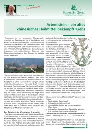 Artemisinin â ein altes chinesisches Heilmittel ... - Klinik St. Georg