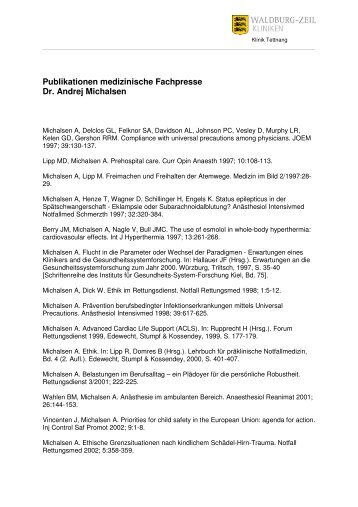 Publikationsliste Dr Michalsen, PDF-Version, 40 KB - Klinik Tettnang