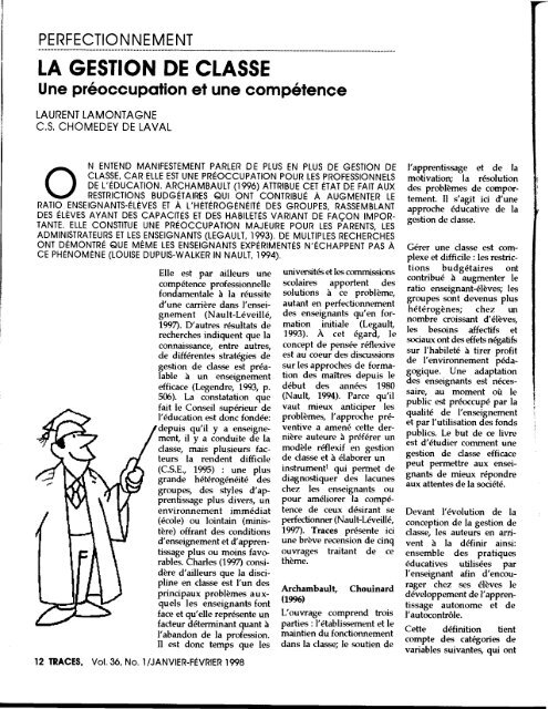 La Gestion De Classe Société Des Professeurs Dhistoire Du