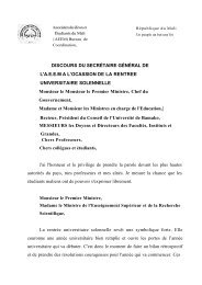 Allocution A.E.E.M - Ministères en charge de l'Education