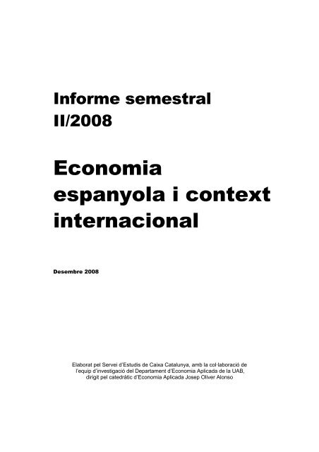 Economia espanyola i context internacional - Catalunya Caixa