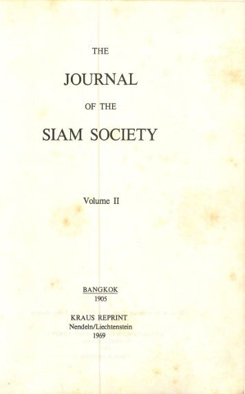 The Journal of the Siam Society Vol. II, Part 1-2, 1905 - Khamkoo