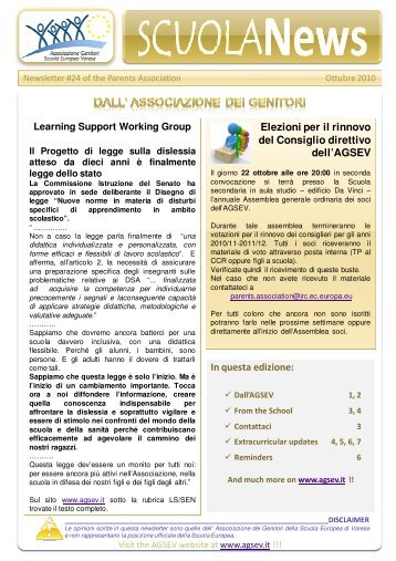 In questa edizione: Elezioni per il rinnovo del Consiglio ... - Agsev.it