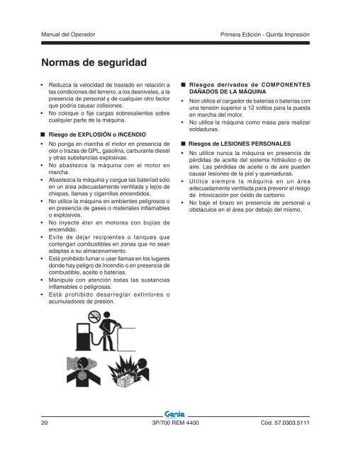 Manual del operador Plataforma portapersonas ... - Genie Industries